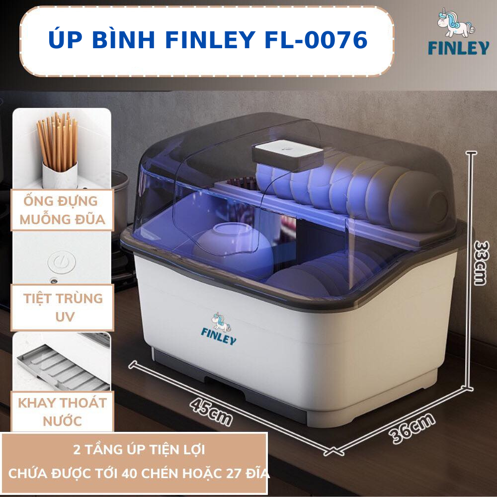 Khay úp bình sữa cho bé có nắp đậy Jupin - Vuông - Gấu / Finley 0030 / Úp Finley Tiệt Trùng UV FL-0076 / Holla 15216