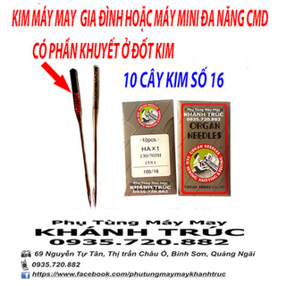 10 cây Kim HAx1 số 16 máy may Gia đình màu đen hoặc máy mini đa năng CMD