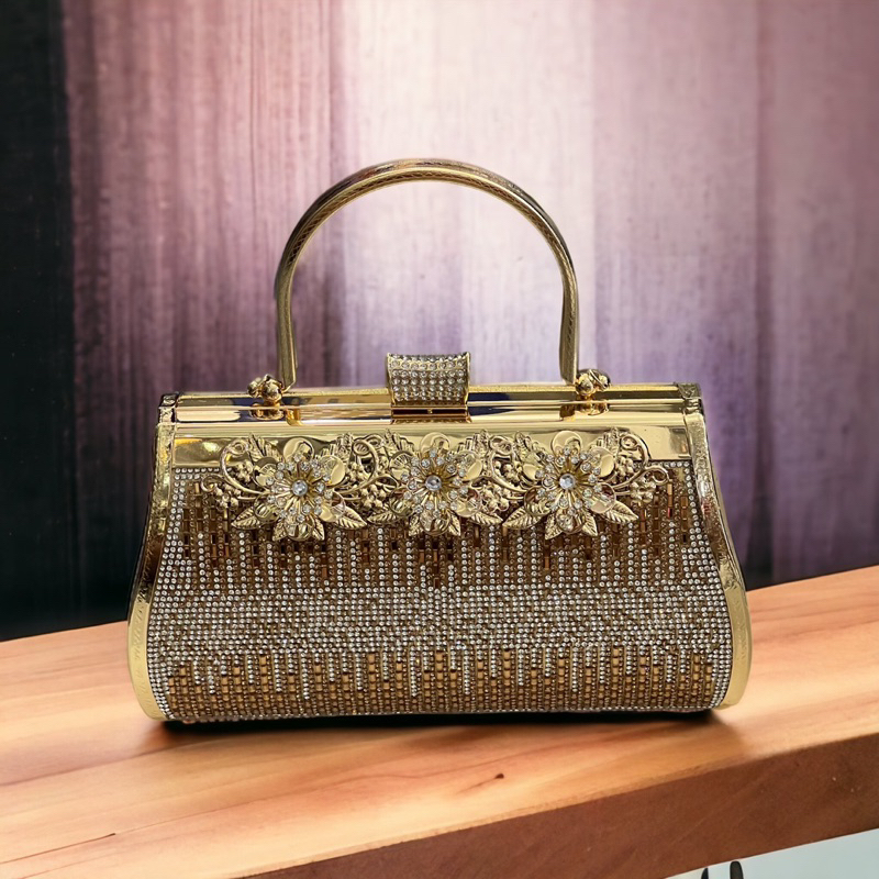 Túi đầm đeo vai có quai xách tay túi đính đá chiếu lấp lánh hợp thời trang