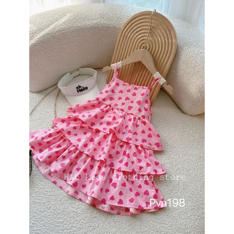 Váy dáng tầng xinh xắn bé gái