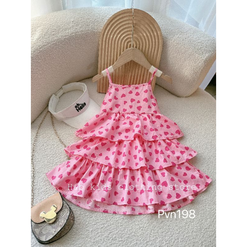 Váy dáng tầng xinh xắn bé gái