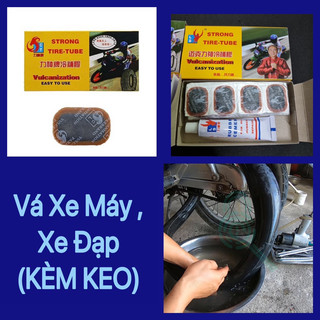 Vá xe máy xe đạp kèm keo, vá xe máy hàng xịn