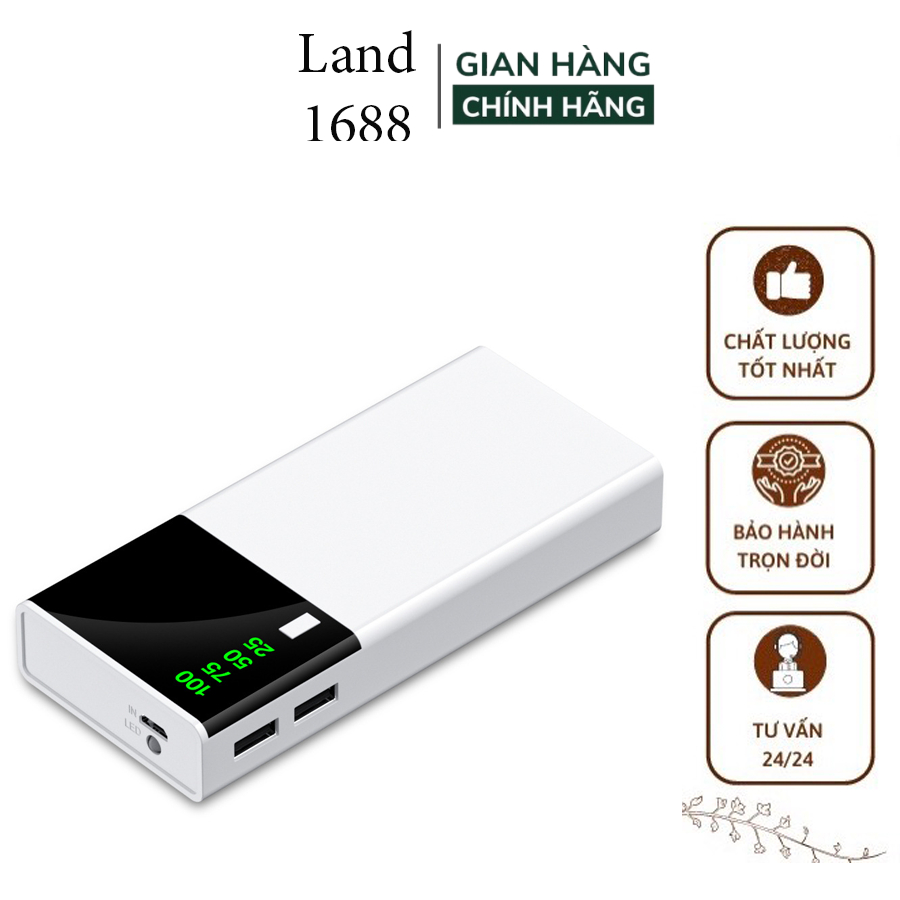 [SDP] Sạc dự phòng 30000mah chính hãng  2 cổng - land1688