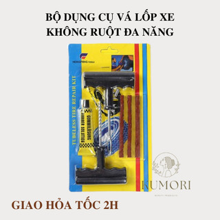 Bộ dụng cụ vá lốp xa không ruột đa năng đồ nghề vá bánh xe chuyên nghiệp bộ vá lụi xe hơi xe máy tiện dụng kumori store