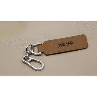 Móc chìa khóa dây da thật, hàng Handmade (khắc tên và sđt miễn phí)