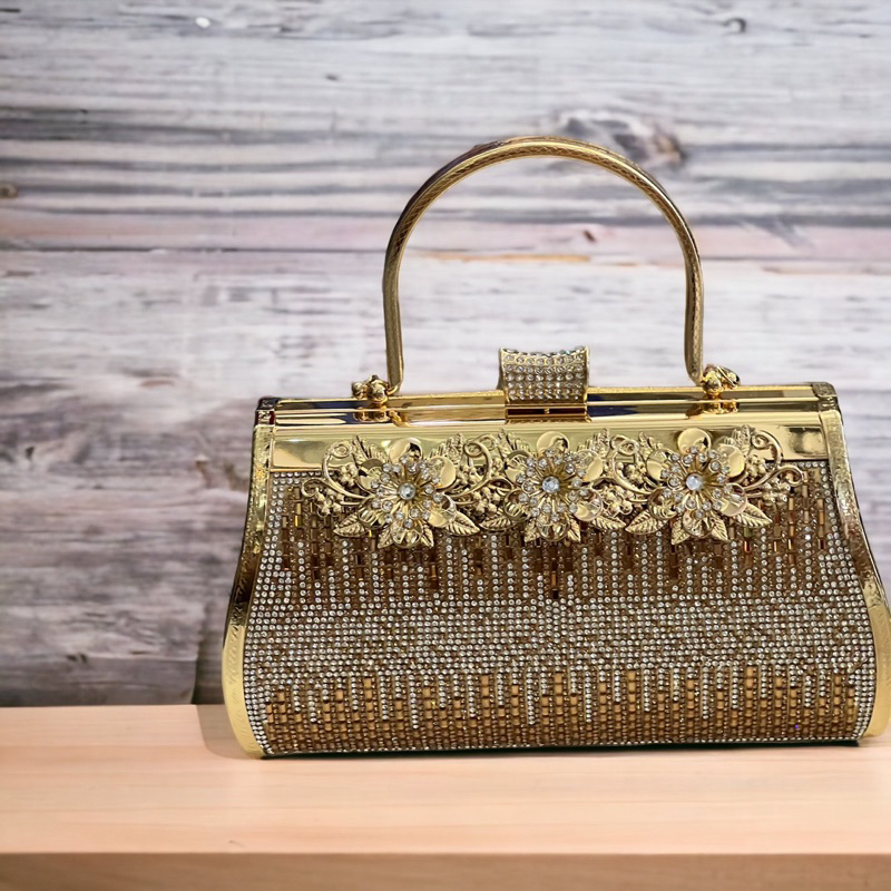 Túi đầm đeo vai có quai xách tay túi đính đá chiếu lấp lánh hợp thời trang