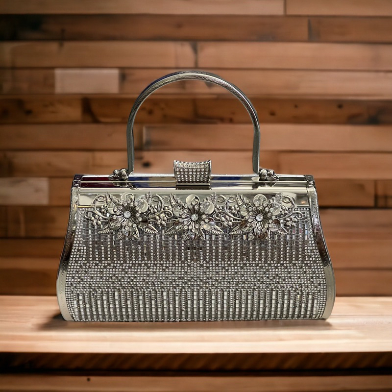 Túi đầm đeo vai có quai xách tay túi đính đá chiếu lấp lánh hợp thời trang