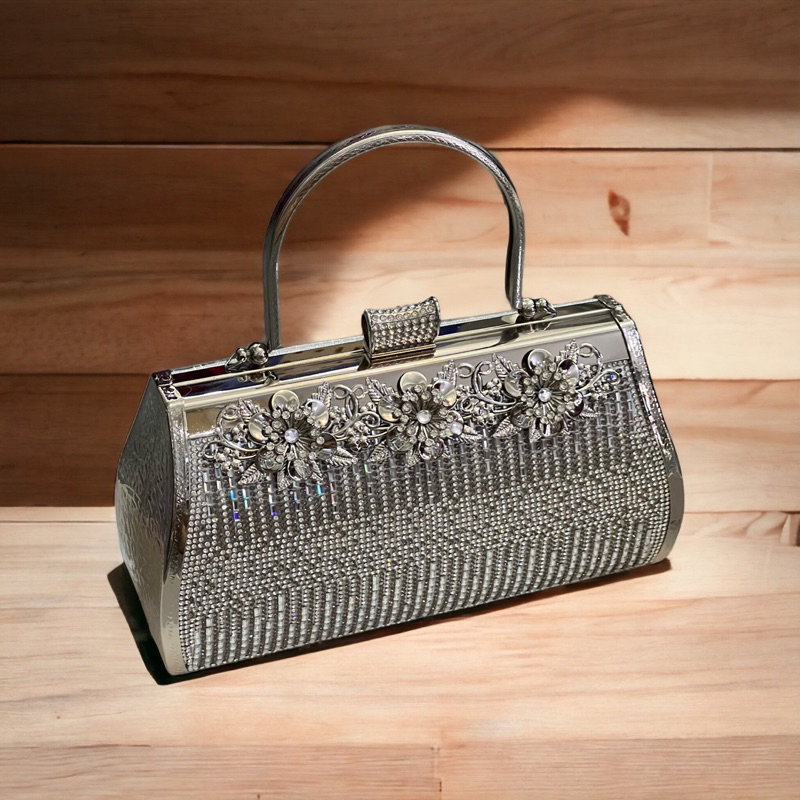 Túi đầm đeo vai có quai xách tay túi đính đá chiếu lấp lánh hợp thời trang