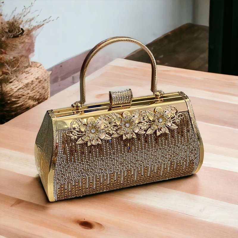Túi đầm đeo vai có quai xách tay túi đính đá chiếu lấp lánh hợp thời trang