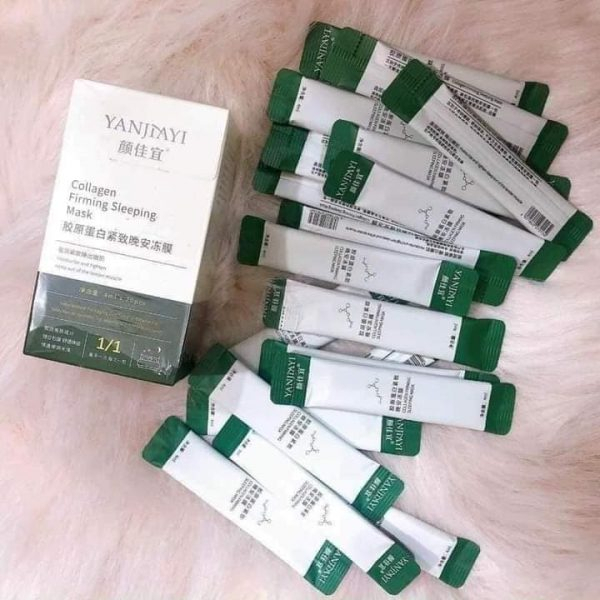 Mặt nạ ngủ thạch Collagen YANJIAYI giúp nâng cơ mặt bổ sung collagen căng mịn trắng sáng hộp 20 gói Zentop