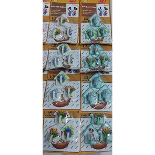 Một vỉ 3 móc dán tường