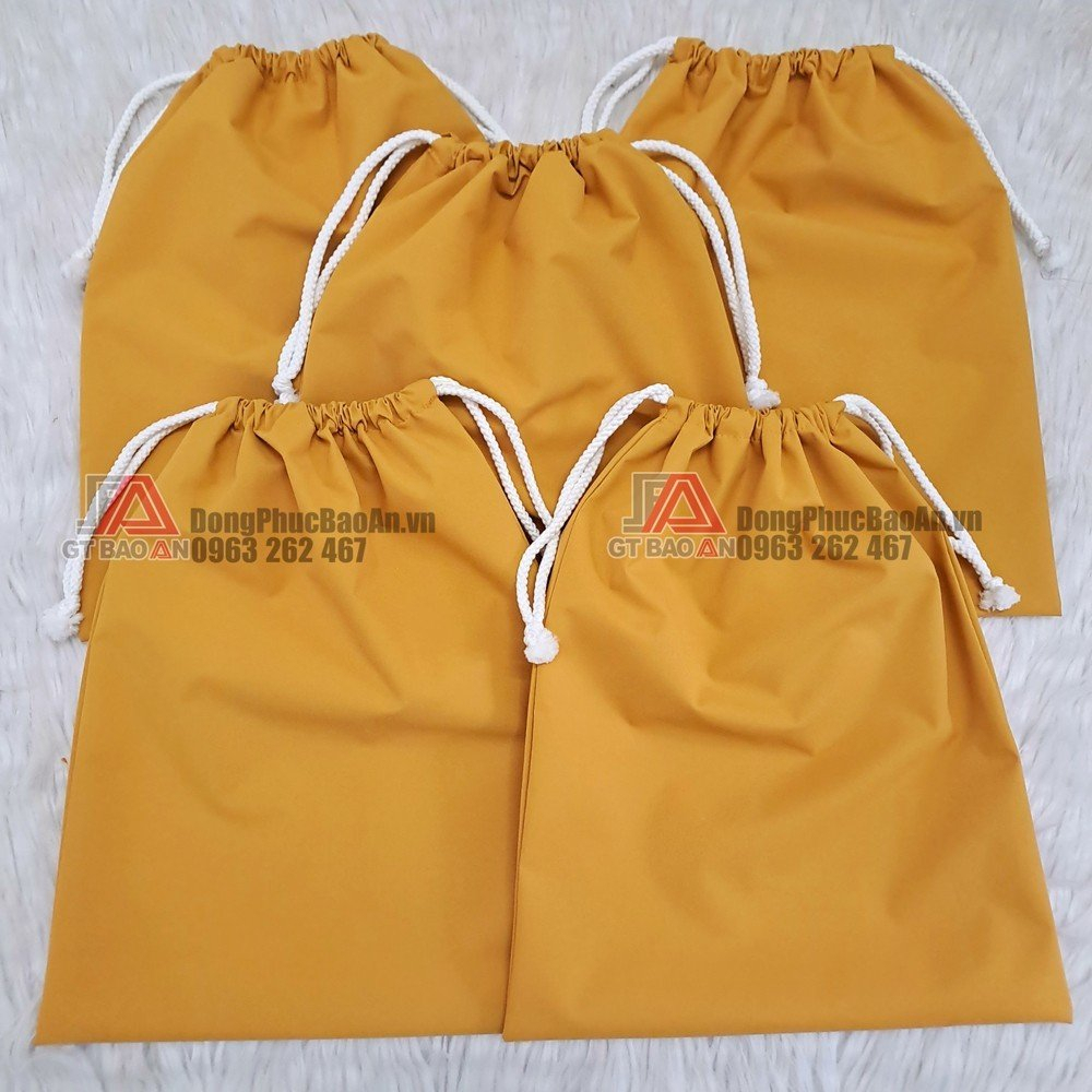Túi Dây Rút Chống Thấm Nước Đựng Đồ Dơ Màu Xám, Vàng Cho Trẻ, Túi Đựng Giày Dép, Quần Áo Du Lịch/Đi Bơi