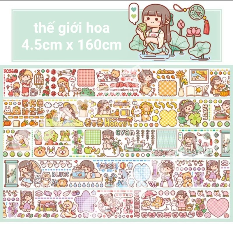 Chiết washi tape Mochi thế giới hoa