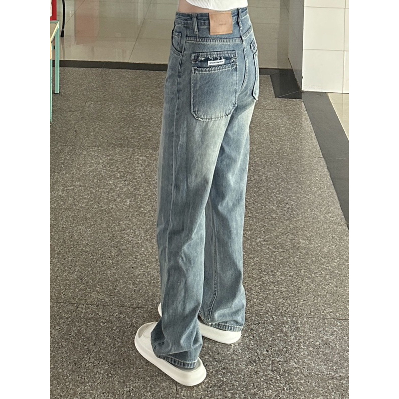 [ Hàng order 10-15days ] Quần jeans ống suông màu xanh mài A70