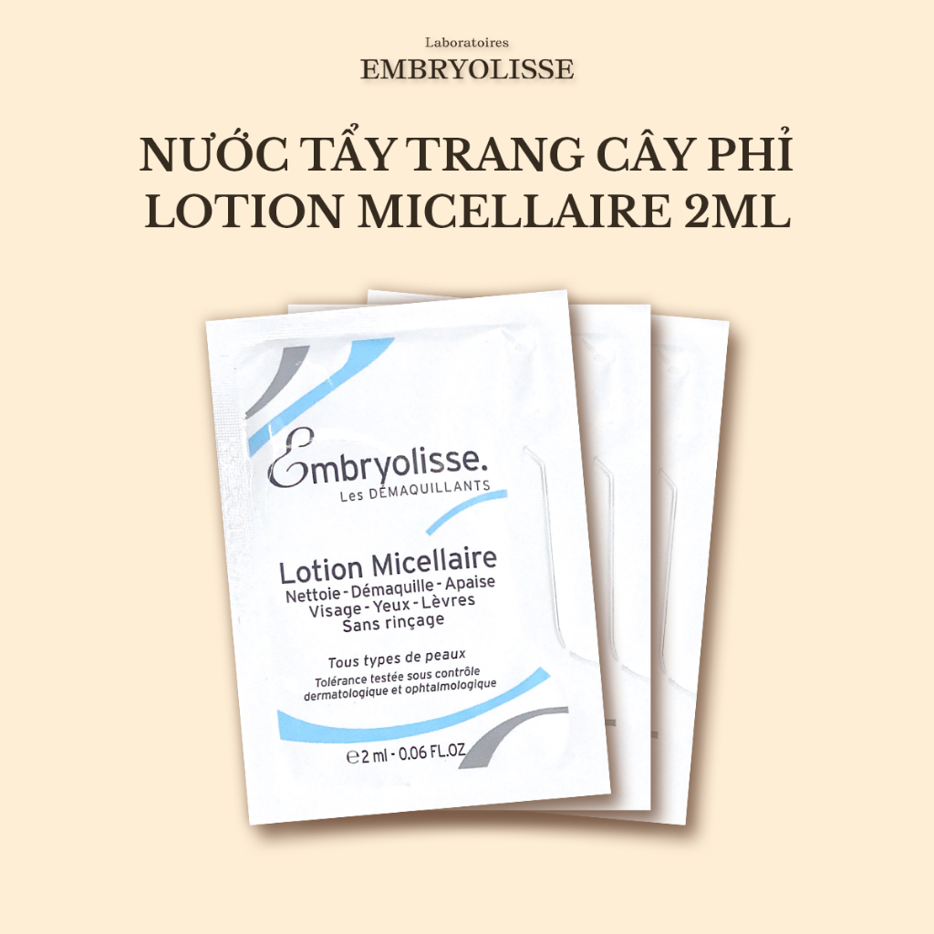 [HB GIFT] Gói Mẫu Thử Nước Tẩy Trang Cây Phỉ Embryolisse Lotion Micellaire 2ml/gói