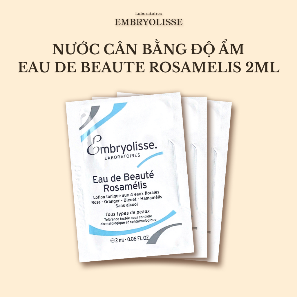 [HB Gift] Mẫu Thử Nước Cân Bằng Độ Ẩm Embryolisse Eau De Beaute Rosamelis 2ml/gói