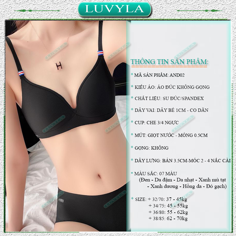 Áo ngực không gọng nữ su nâng ngực tạo khe LUVYLA AND02