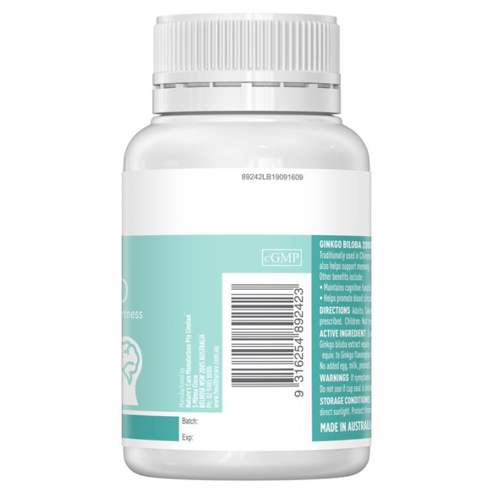 Viên uống hỗ trợ tuần hoàn máu não Ginkgo Bibola 2000mg Healthy Care hộp 100 viên Maxwell