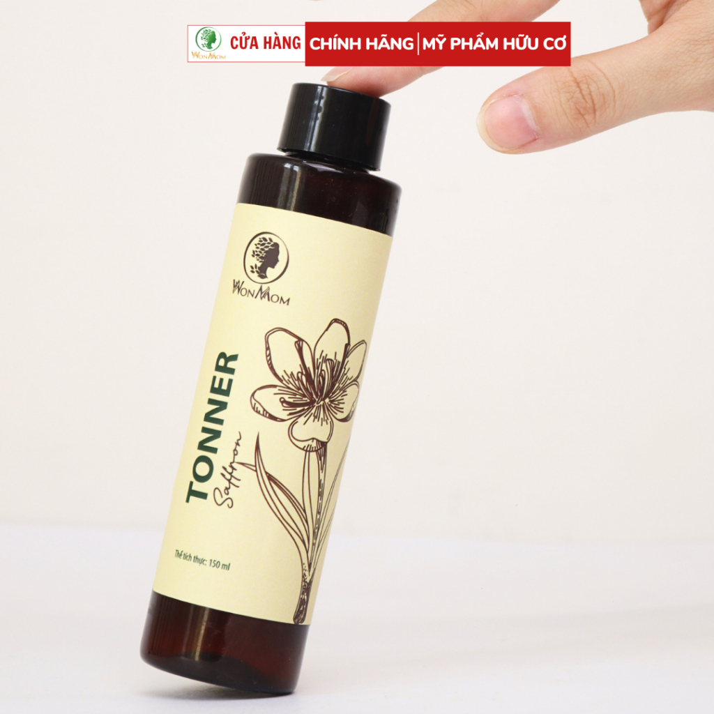 Toner nhụy hoa nghệ tây, dưỡng ẩm và trắng da Wonmom 150ml