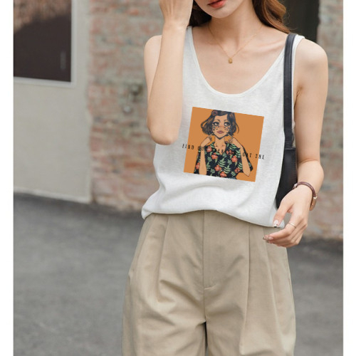 Áo thun ba lỗ in hình trẻ trung, áo thun ba lỗ NHALAM vải cotton xược mặc hè mát, trẻ trung