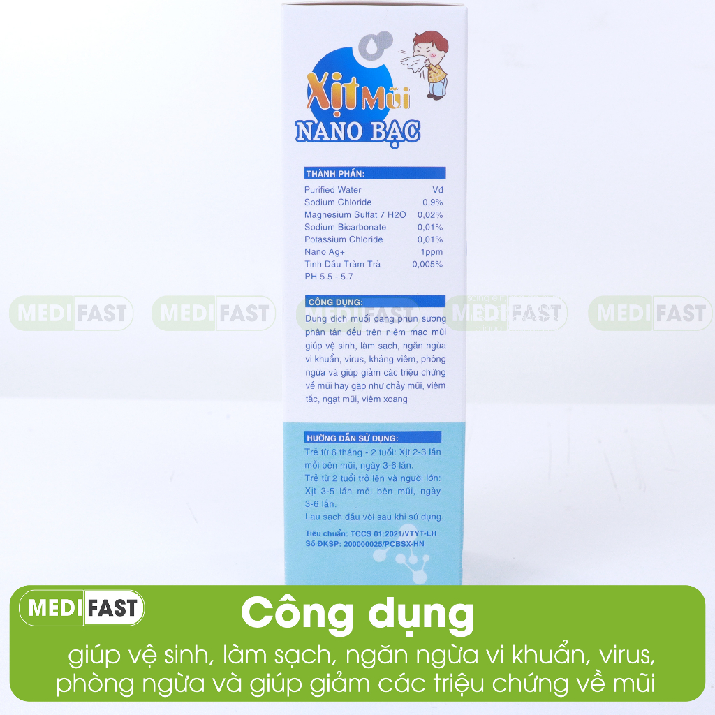 Xịt mũi cho bé Sanofia giúp vệ sinh, làm sạch mũi ngăn ngừa vi khuẩn từ tinh dầu tràm trà - Chai 75ml
