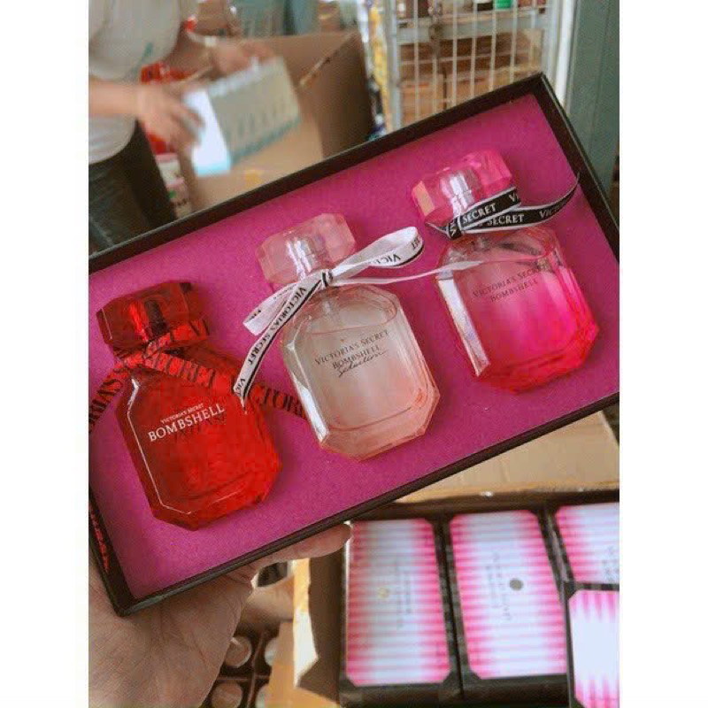 🌟🌟🌟 Set nước hoa Victoria Secret Bomshell 3 chai Siêu Đẹp - Mỗi chai 30ml 🌟🌟