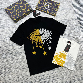 Áo thun unisex áo phông môi kim tuyến cotton co giãn 4 chiều