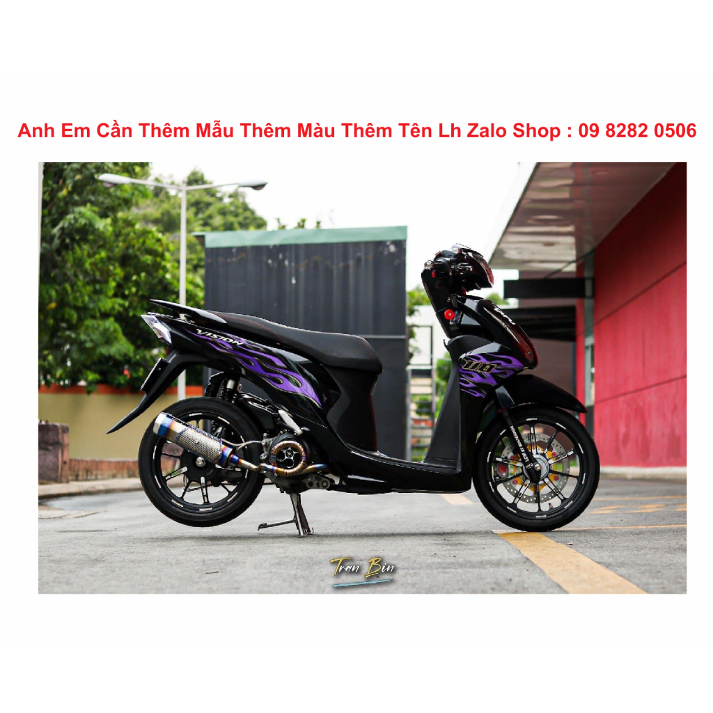 TEM CHẾ VISION LỬA ĐEN TÍM BẠC