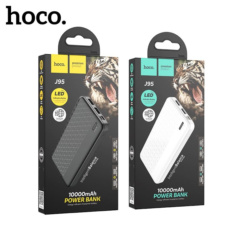 Pin sạc dự phòng Hoco J95 dung lượng 10000mAh tích hợp đèn Led chất liệu cao cấp