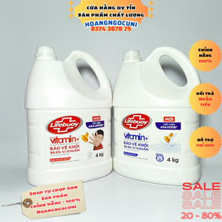 Nước rửa tay Lifebuoy can 4kg tinh chất vitamin diệt khuẩn 99.9% bảo vệ vượt trội và dưỡng ẩm da mẫu mới nhất 2023