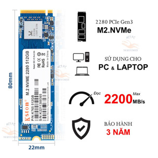 Ổ Cứng SSD M.2 NVMe KSTON SSD 512GB 1TB 256GB 128GB SSD M2 PCIe 3.0 NVMe M.2 SSD - Bảo hành 36 tháng lỗi 1 đổi 1