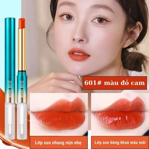Son khoá màu MARC BUSE 2 trong 1 tích hợp son bóng khoá màu son siêu lì nhờ vào lớp son bóng khóa màu combo 3 màu hot