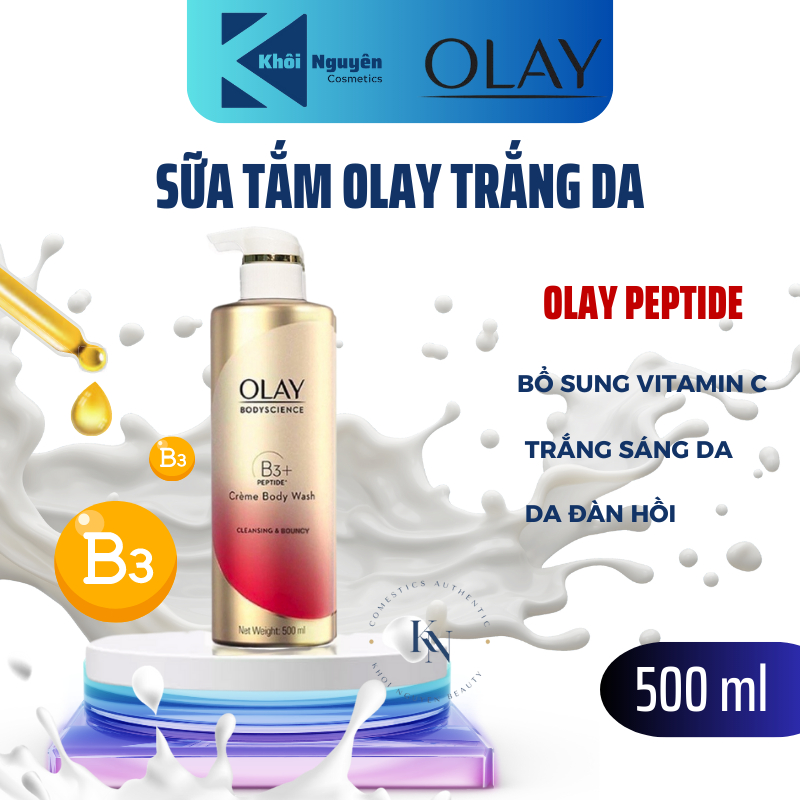 SỮA TẮM OLAY B3+HYALURONIC ACID CREME BODY WASH 500ML