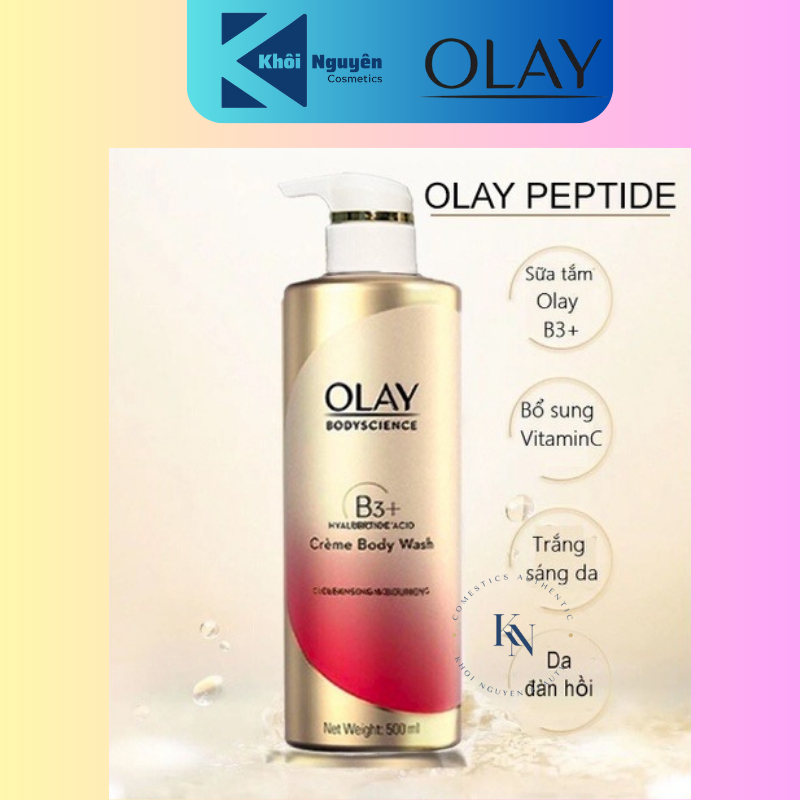 SỮA TẮM OLAY B3+HYALURONIC ACID CREME BODY WASH 500ML