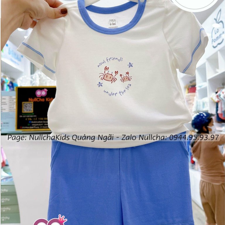 Bộ cộc tay cài vai Nous cho bé 3m - 3Y