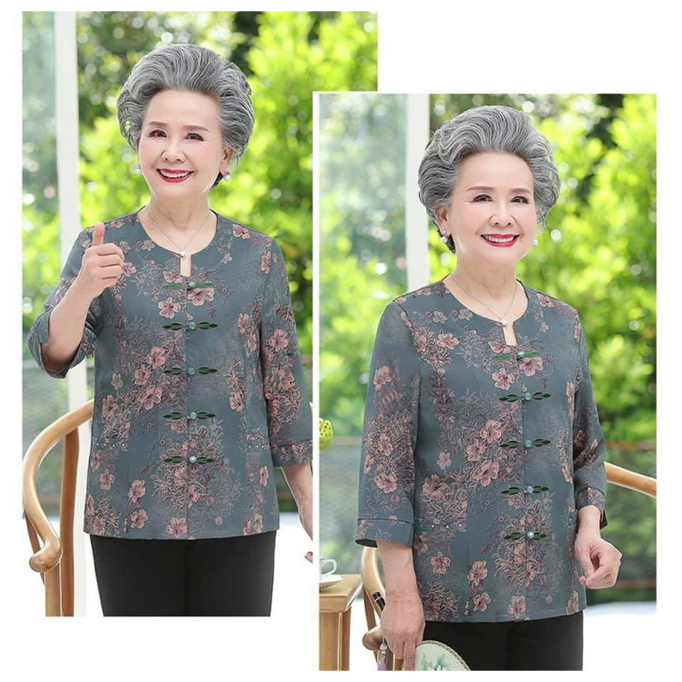 Áo lụa gấm cho cụ bà cao niên