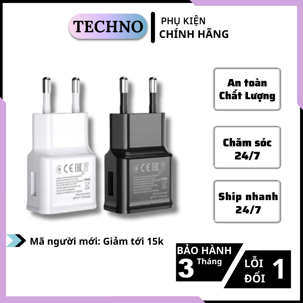 Bộ sạc nhanh 15W Sam. sung Chính hãng, củ sạc 2A cho các dòng điện thoại S8 S9 S10 Note 8 Note 9 A20 A50s A10s | BigBuy360 - bigbuy360.vn