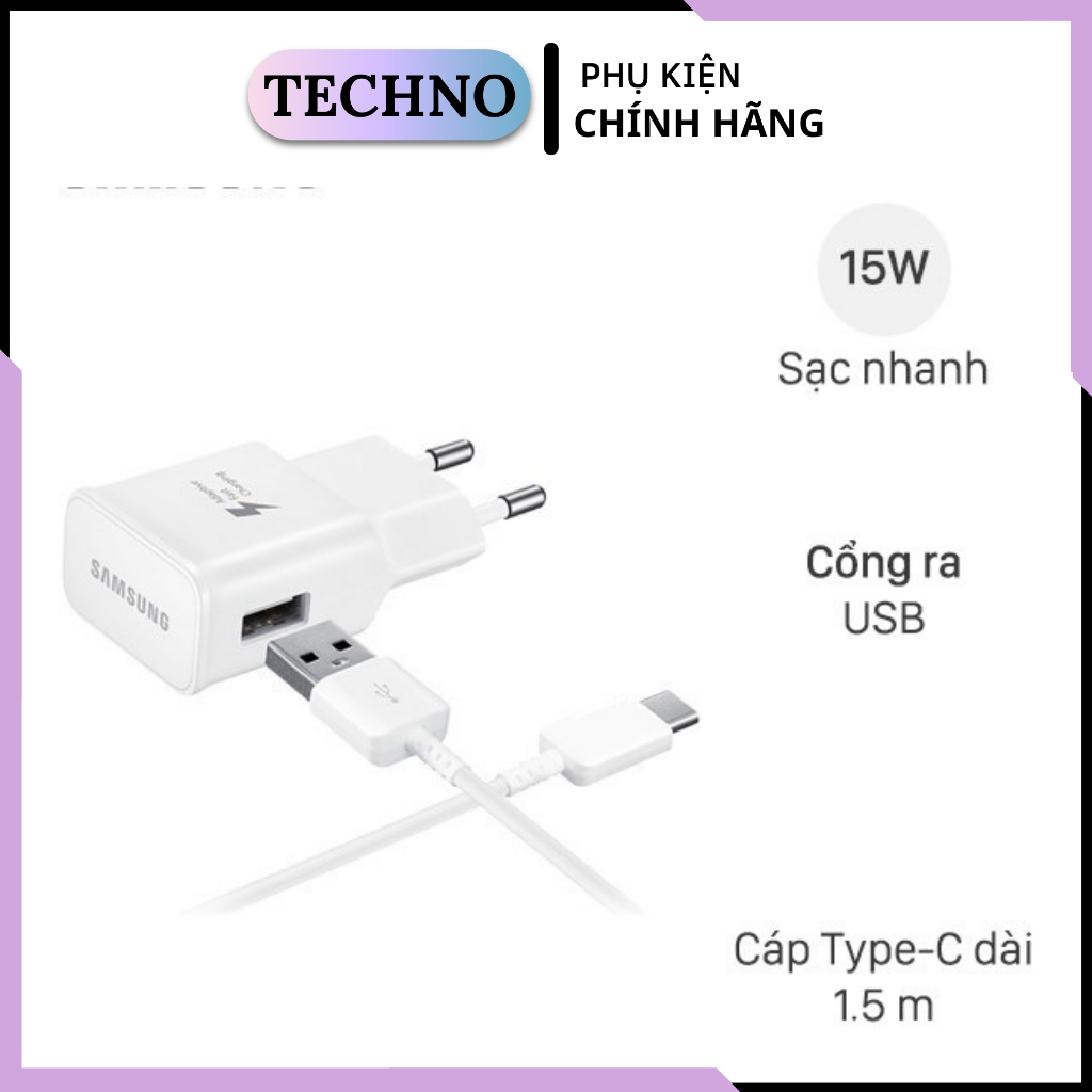 Bộ sạc nhanh 15W Sam. sung Chính hãng, củ sạc 2A cho các dòng điện thoại S8 S9 S10 Note 8 Note 9 A20 A50s A10s | BigBuy360 - bigbuy360.vn