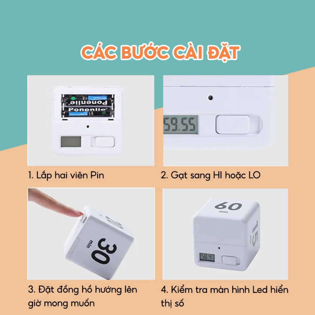 Đồng hồ Pomodoro đếm ngược S P quản lý thời gian trẻ em, hẹn giờ nấu ăn,tập thể dục, tập trung làm việc văn phòng
