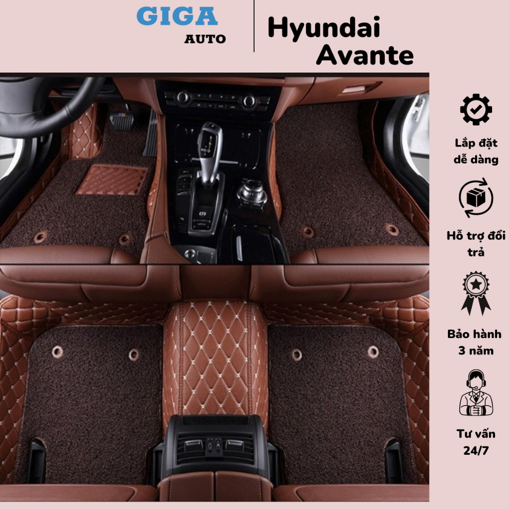 Thảm lót sàn ô tô xe Hyundai Avante 6D đời 2008 - 2016, không mùi, chống ẩm, chống xước, dễ dàng lắp đặt, bảo hành 3 năm