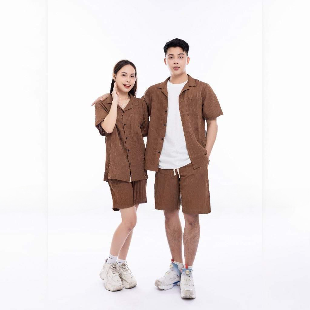 Bộ Quần Áo Nam - Bộ Sơ Mi Cộc Tay Vải Đũi Tằm Gân, Cubanshirt Tằm Gân OCONNER