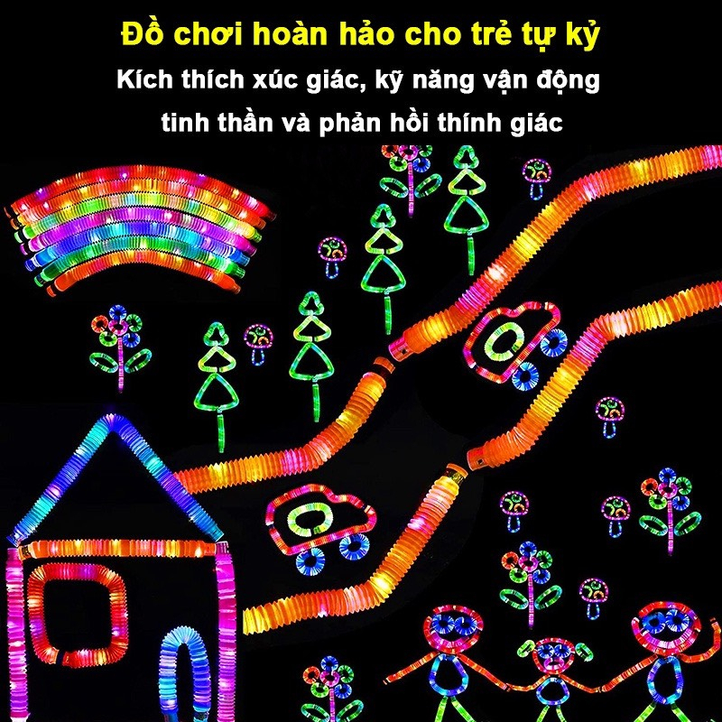 Đồ chơi giảm stress cho bé, Ống Pop phát sáng tạo hình cảm biến vui nhộn hot trend 2023