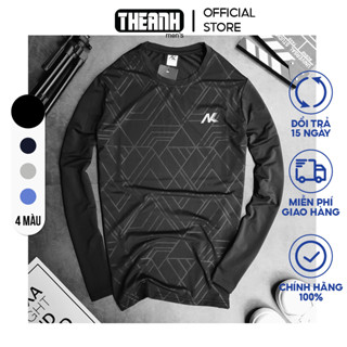 Áo thun nam dài tay dập vân - Áo giữ nhiệt nam cổ tròn, dáng thể thao, chất thun lạnh cao cấp TA002