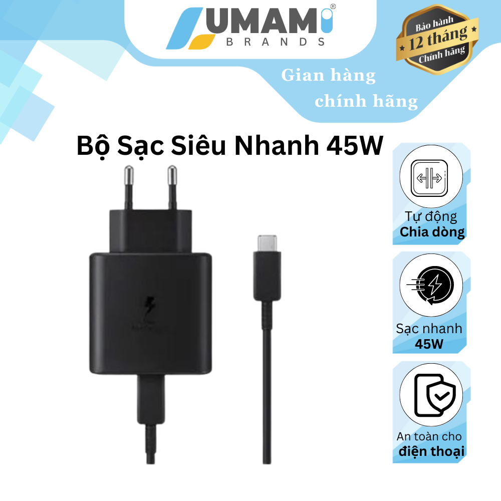 [Mã ICBFRI25 giảm 25K đơn 149K] Sạc samsung 45w sạc siêu nhanh chất liệu nhựa ABS chống cháy nổ UC02 | BigBuy360 - bigbuy360.vn