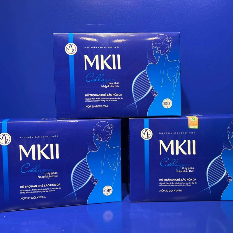 Collagen Mkii_ hộp 30 gói giúp điều hoà nội tiết tố , trắng da , giảm mụn , mờ nám