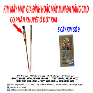 5 cây Kim HAx1 số 9 máy may Gia đình màu đen hoặc máy mini đa năng CMD