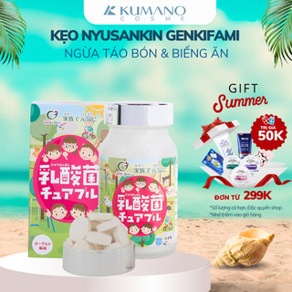 Viên lợi khuẩn Nyusankin Genki Fami hỗ trợ tiêu hoá tạo cân bằng hệ vi sinh Nhật Bản hộp 30 viên - Kumano Cosme
