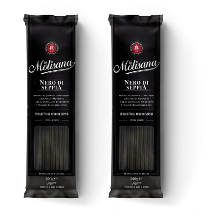 Combo 2 Mì Ý Mực Đen Spaghetti Al Nero Di Seppia La Molisana 500Gr [Tặng ớt bột Paprika Sweet 10G]