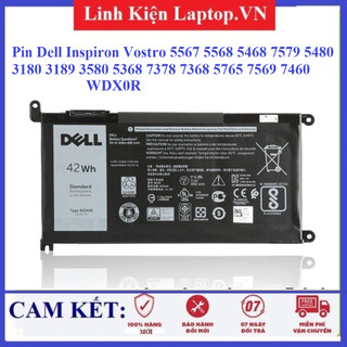 Pin Laptop DELL  inspiron Vostro 5567 5568 5480 3580 5368 7378 7368 5765 7569 7460 WDX0R 3180 3189 7579 New ZIN 100%