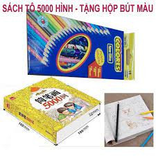 Sách tô màu 5000 hình kèm hộp màu